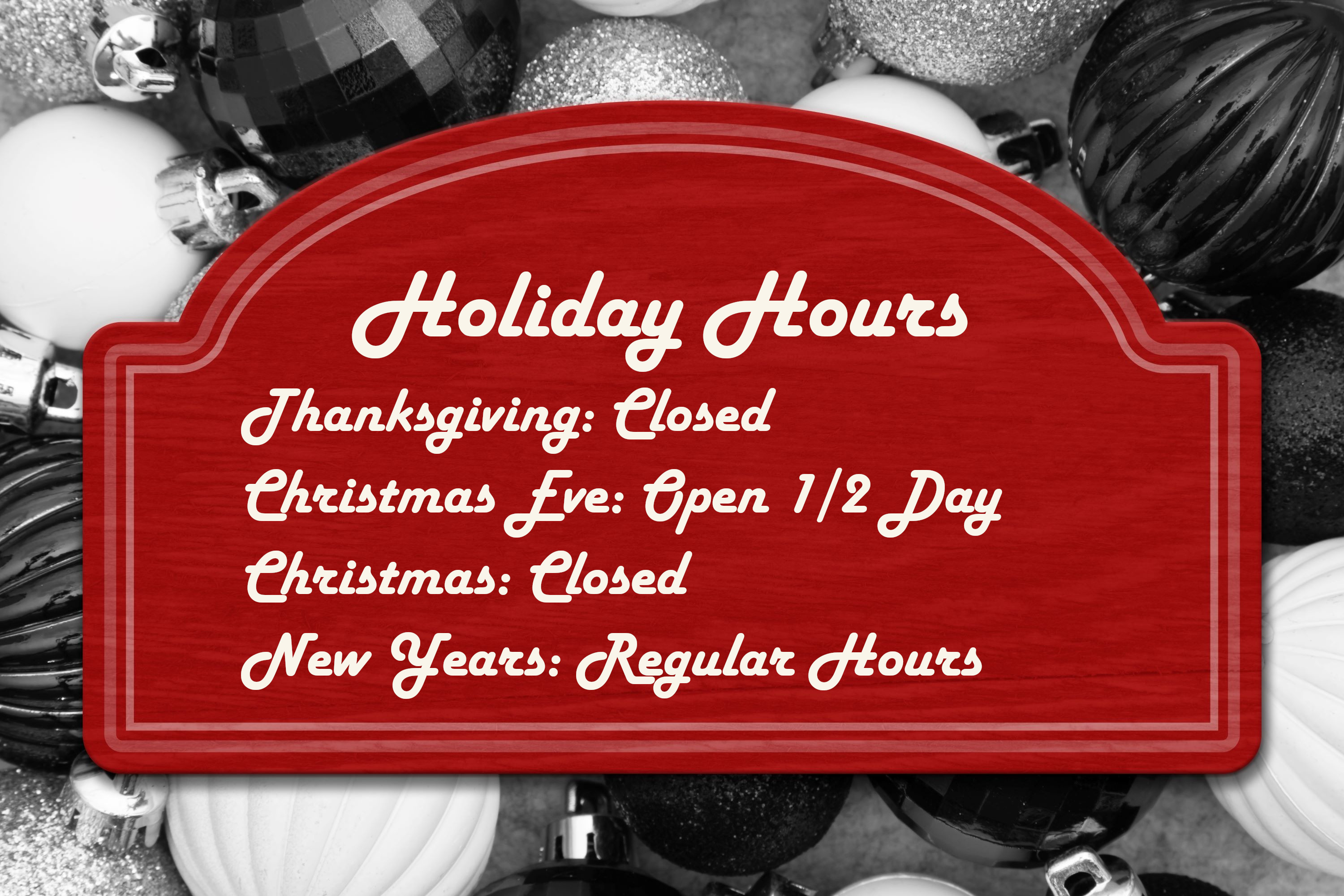 Holiday Hours Sign Shutterstock 2232506559